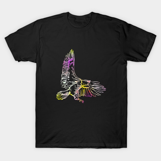 Eagle Bird Animal Wildlife Forest Nature Chrome Graphic T-Shirt by Cubebox